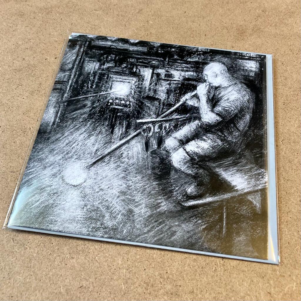 Kate Lynch Greetings Card, 'Will Shakspeare blowing a glass lamp'